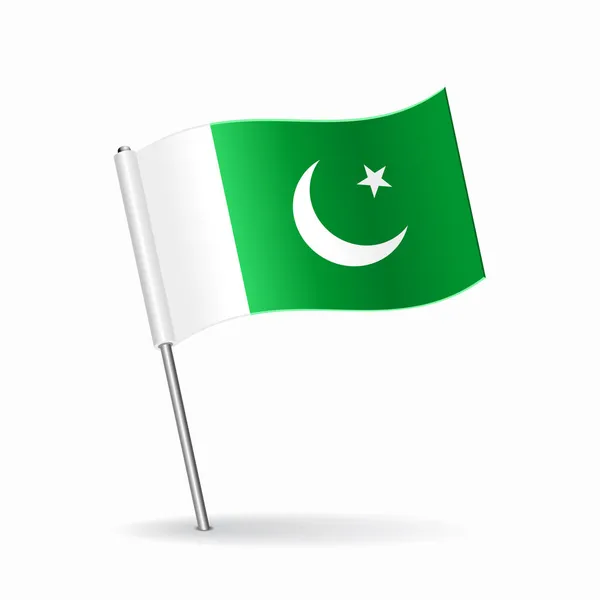 Mappa del puntatore della bandiera pakistana. Illustrazione vettoriale. — Vettoriale Stock