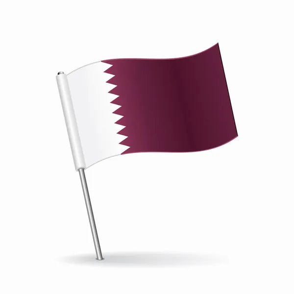 Bandera de Qatar diseño de puntero de mapa. Ilustración vectorial. — Vector de stock