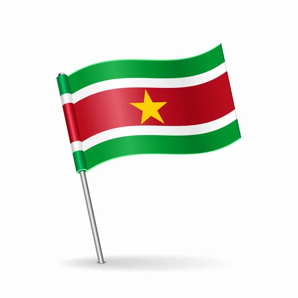 Surinamesische Flagge Kartenzeiger-Layout. Vektorillustration. — Stockvektor