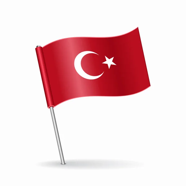 Török zászló térkép mutató elrendezése. Vektorillusztráció. — Stock Vector
