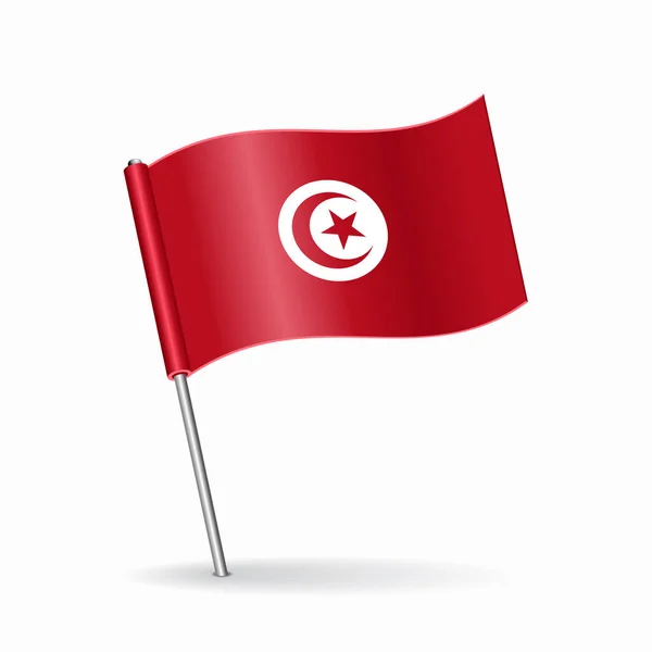 Tunisian flag map pointer layout. Vector illustration. — Stock Vector