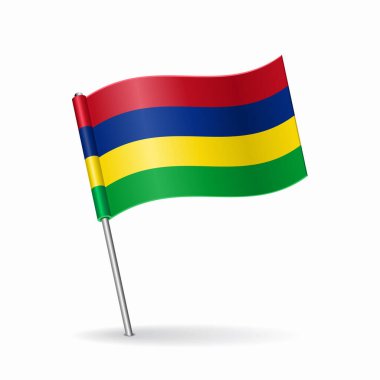 Mauritius bayrak haritası çizimi. Vektör illüstrasyonu.