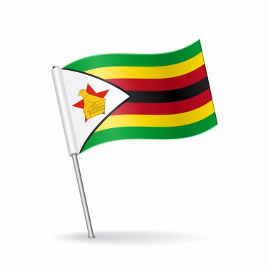 Zimbabve bayrak haritası işaretleyici düzeni. Vektör illüstrasyonu.