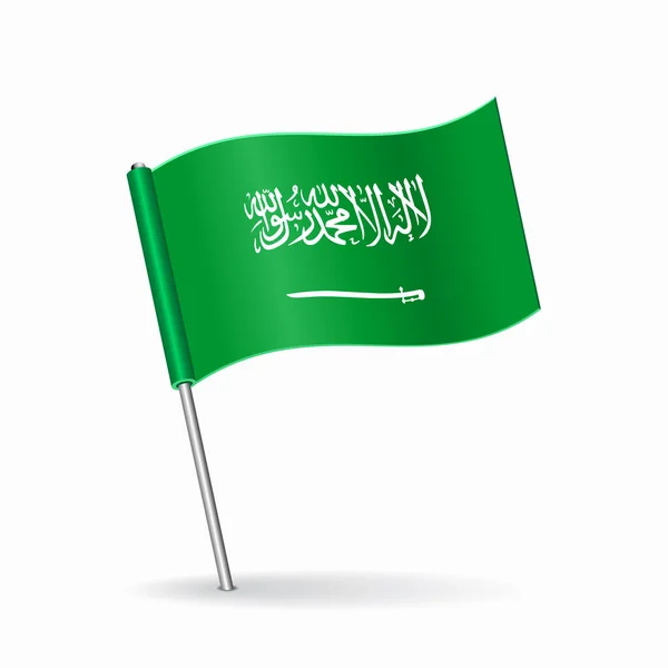 Arábia Saudita mapa bandeira ponteiro layout. Ilustração vetorial. —  Vetores de Stock