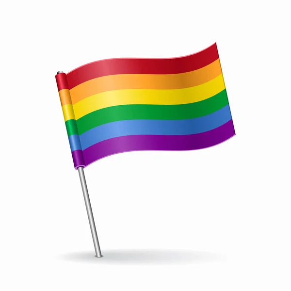 LGBT trots vlag kaart wijzer lay-out. Vectorillustratie. — Stockvector