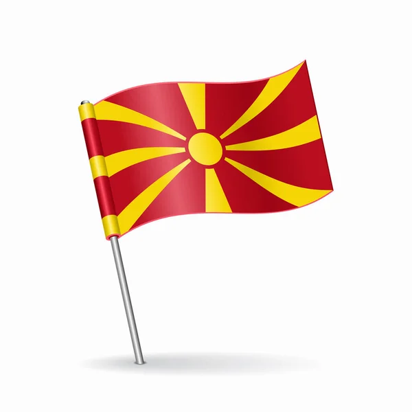 North Macedonian flag map pointer layout. Ilustración vectorial. — Archivo Imágenes Vectoriales