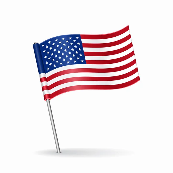 Layout puntatore mappa bandiera americana. Illustrazione vettoriale. — Vettoriale Stock