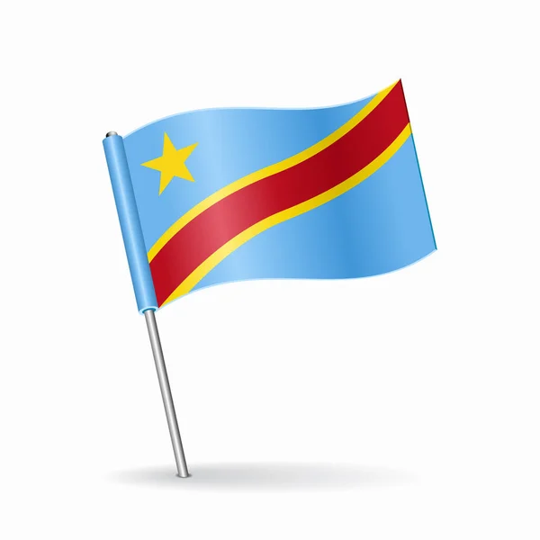 Kongolesische Flagge Kartenzeiger-Layout. Vektorillustration. — Stockvektor