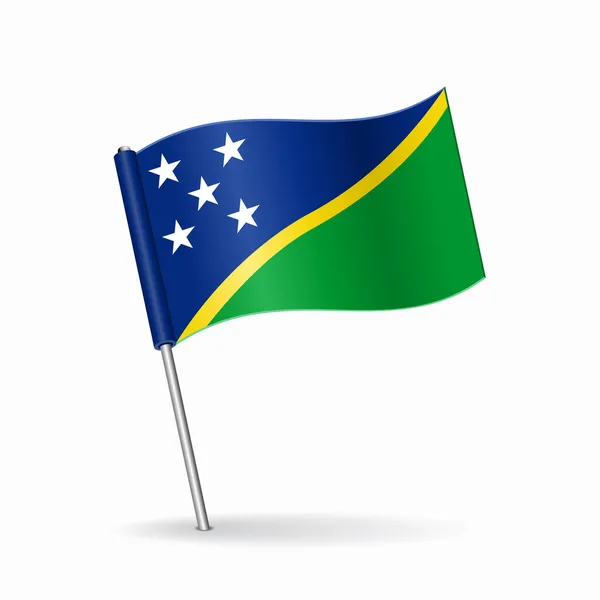 Solomon Islands vlag kaart wijzer lay-out. Vectorillustratie. — Stockvector