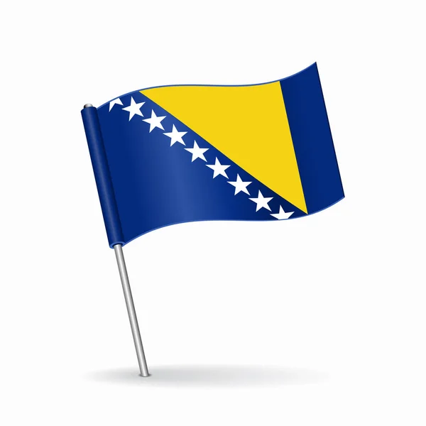 Bosnia Herzegovinan flag map pointer layout. Vector illustration. — Stock Vector