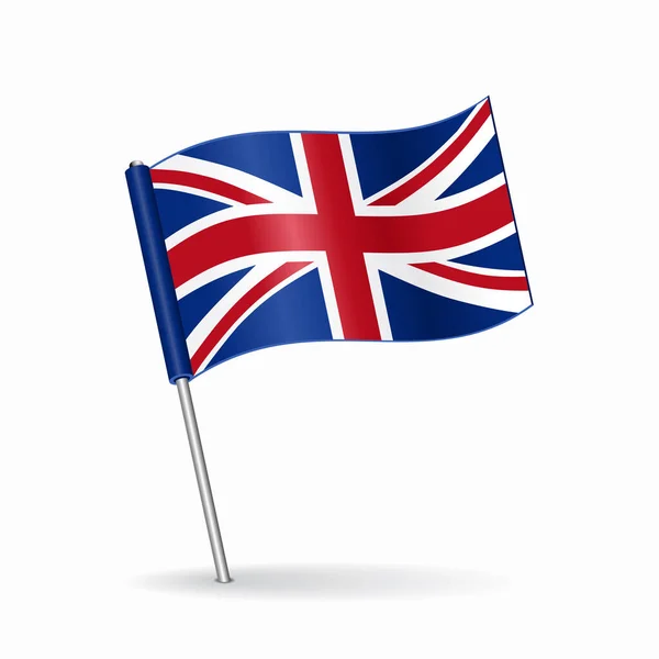 Layout do ponteiro do mapa da bandeira britânica. Ilustração vetorial. —  Vetores de Stock