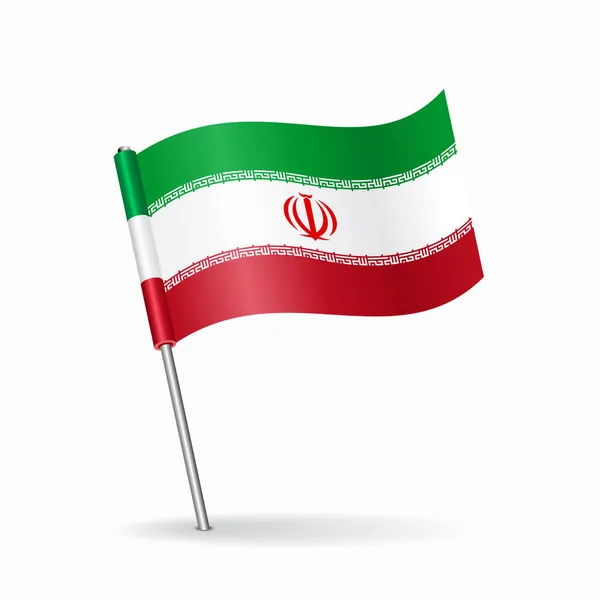 Mappa del puntatore della bandiera iraniana. Illustrazione vettoriale. — Vettoriale Stock