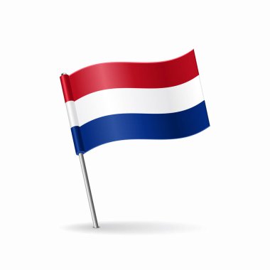 Hollanda bayrak haritası çizimi. Vektör illüstrasyonu.