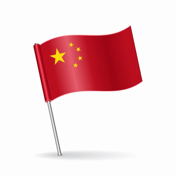 Layout do ponteiro do mapa bandeira chinesa. Ilustração vetorial. — Vetor de Stock