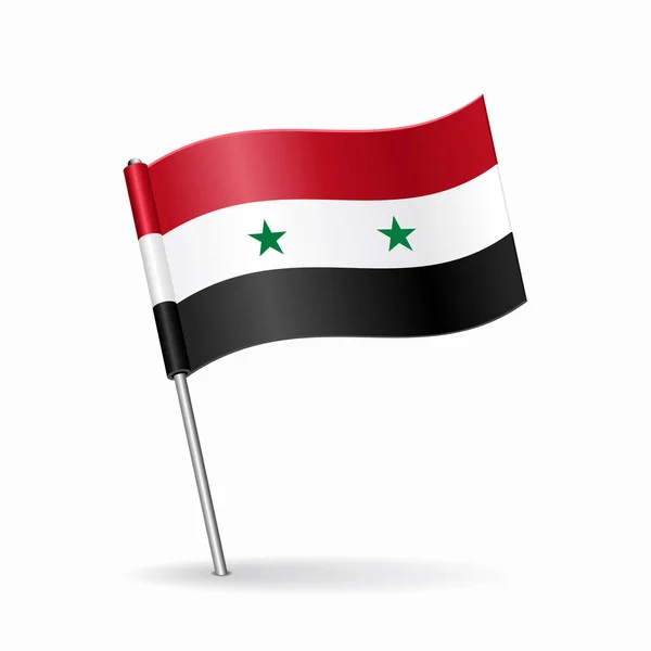 Mapa de la bandera siria diseño puntero. Ilustración vectorial. — Archivo Imágenes Vectoriales
