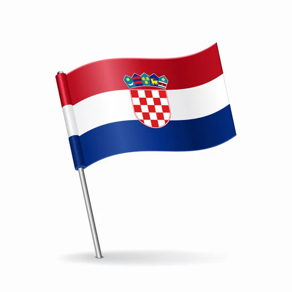 Croatian flag map pointer layout. Vector illustration. — Stock Vector