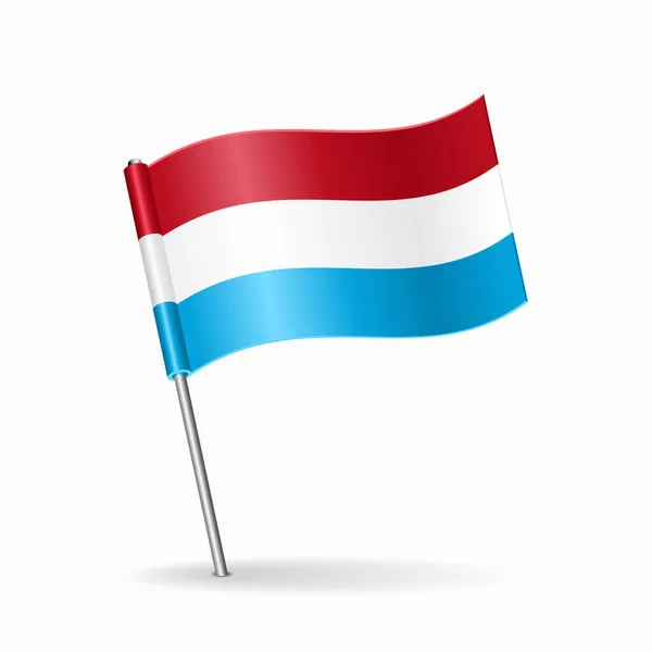 Mapa de la bandera de Luxemburgo diseño del puntero. Ilustración vectorial. — Vector de stock