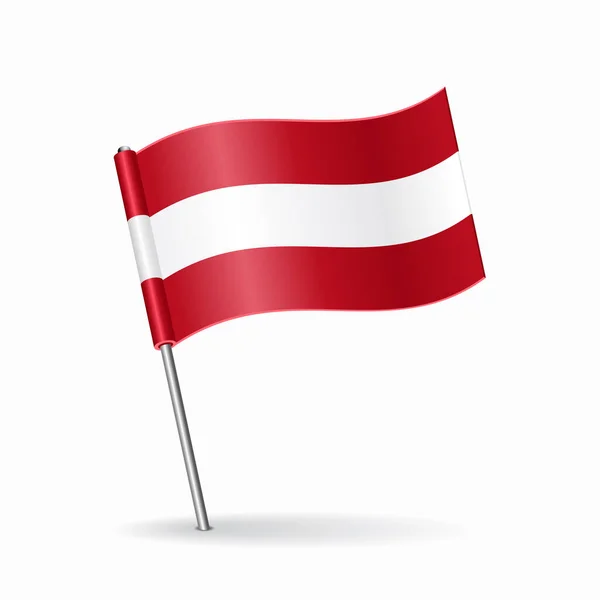 Mapa de la bandera austriaca diseño puntero. Ilustración vectorial. — Vector de stock