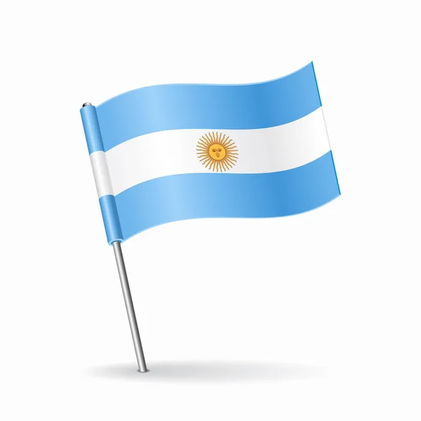 Аргентинский флаг карта расположения указателя. Векторная иллюстрация. — стоковый вектор