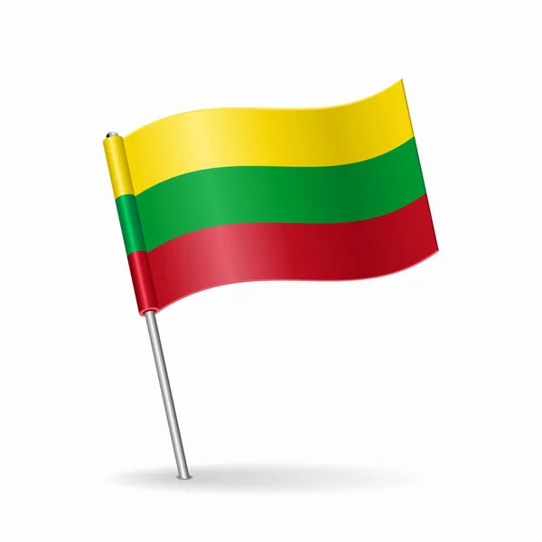 Mapa de bandera lituana diseño puntero. Ilustración vectorial. — Vector de stock