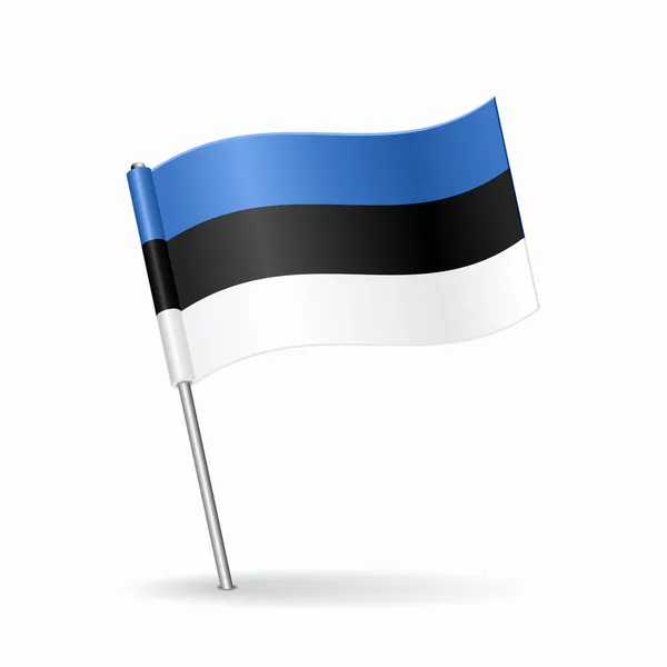 Mapa de la bandera estonia diseño puntero. Ilustración vectorial. — Archivo Imágenes Vectoriales