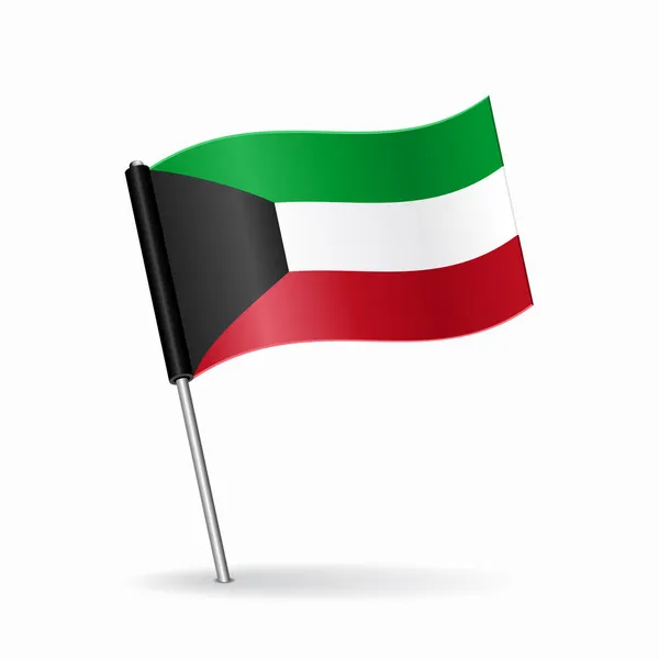 Kuwaiti flag map pointer layout. Vector illustration. — Stock Vector