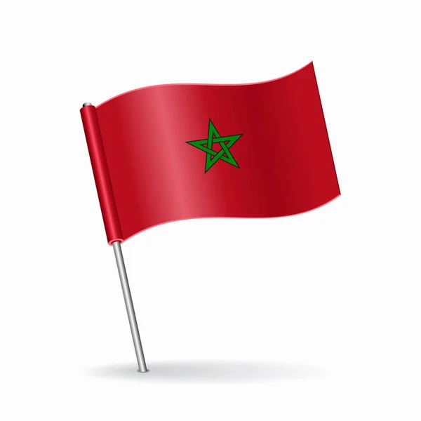 Layout de ponteiro de mapa bandeira marroquina. Ilustração vetorial. — Vetor de Stock