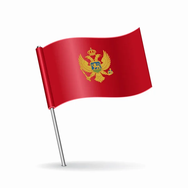 Rozložení ukazatele mapy vlajky Černé Hory. Vektorová ilustrace. — Stockový vektor