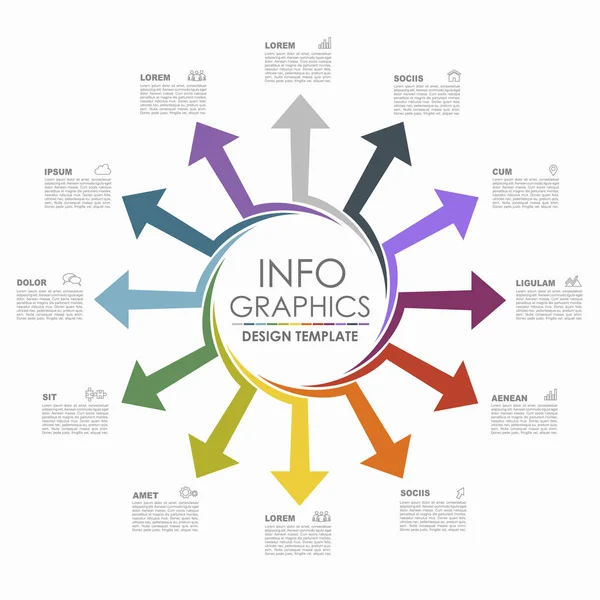 Infografische Design-Vorlage mit Platz für Ihre Daten. Vektorillustration. — Stockvektor