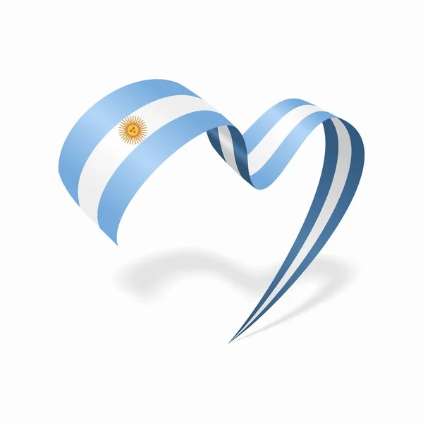 Argentinean flag heart shaped ribbon. Vector illustration. — Archivo Imágenes Vectoriales