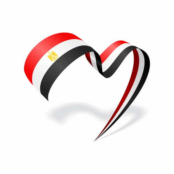 Cinta con forma de corazón de bandera egipcia. Ilustración vectorial. Gráficos Vectoriales