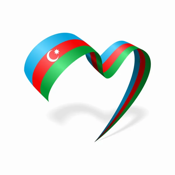 Azerbaijani flag heart shaped ribbon. Vector illustration. —  Vetores de Stock
