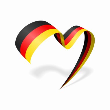 German flag heart shaped ribbon. Vector illustration.