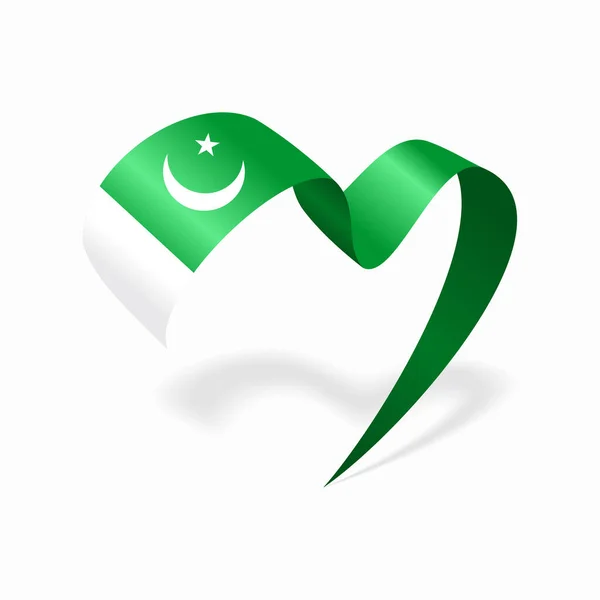 Pakistani flag heart shaped ribbon. Vector illustration. Jogdíjmentes Stock Illusztrációk