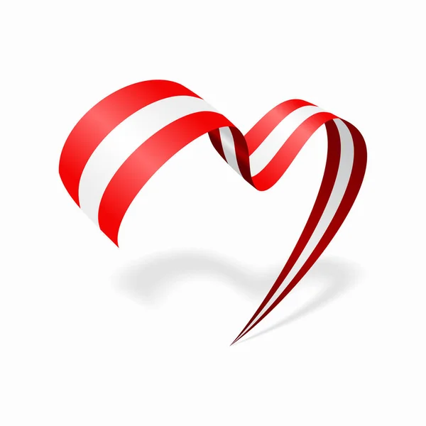 Peruvian flag heart shaped ribbon. Vector illustration. Стоковий вектор