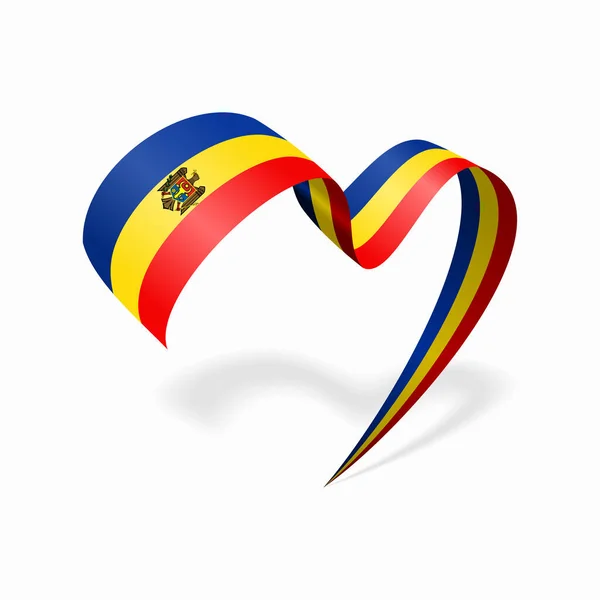 Moldovan flag heart shaped ribbon. Vector illustration. Διάνυσμα Αρχείου