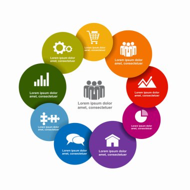 Verileriniz için yer alan bilgi tasarım şablonu. Vektör illüstrasyonu.