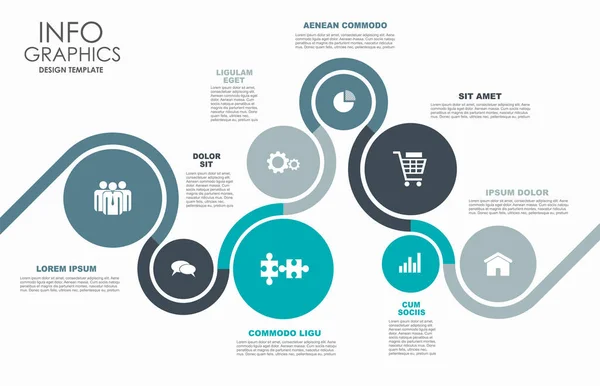 Infografische Design-Vorlage mit Platz für Ihre Daten. Vektorillustration. — Stockvektor