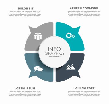 Verileriniz için yer alan bilgi tasarım şablonu. Vektör illüstrasyonu.
