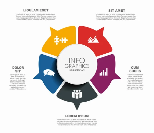 Infografisk designmall med plats för dina data. Vektorillustration. Stockvektor