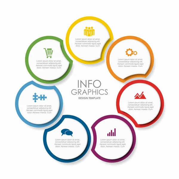 Plantilla de diseño infográfico con lugar para sus datos. Ilustración vectorial. Ilustraciones de stock libres de derechos