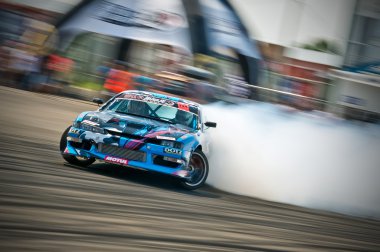 Drift car in action clipart