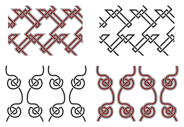 Reihe von vektornahtlosen keltischen Designelementen — Stockvektor