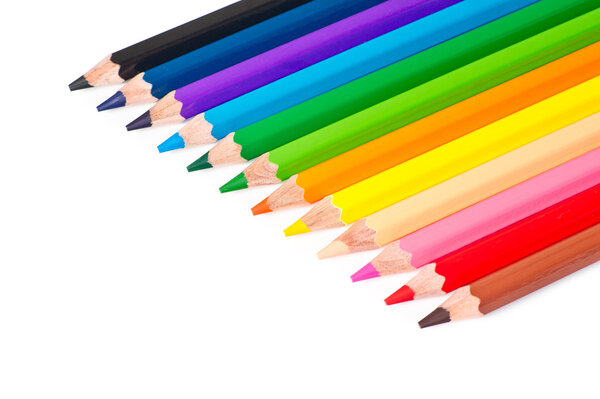 Row of colored pencils