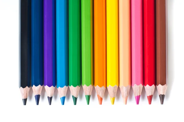 Row of colored pencils — Stock Photo, Image