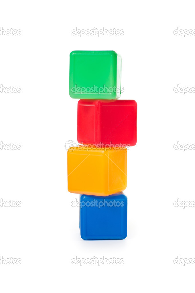 colored plastic cubes