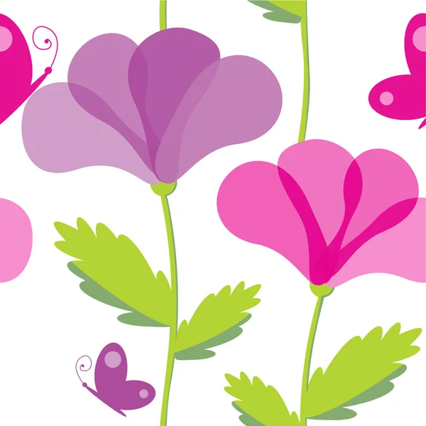 Flowers seamless background — Stock Vector