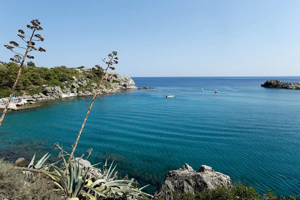 Anthony quinn bay, Rhodos Řecko — Stock fotografie