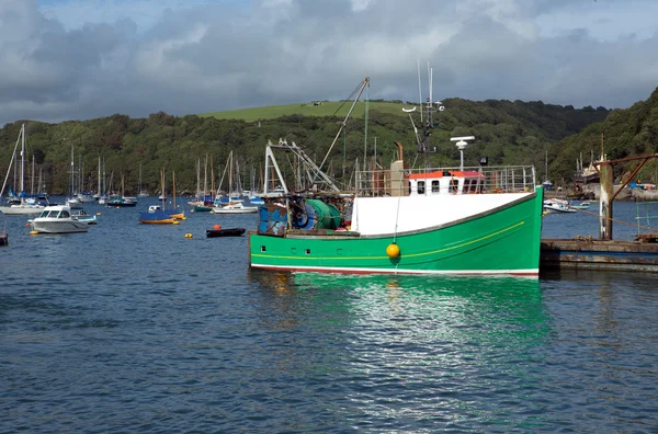 Trawler in Fowey estuary, Cornwall, UK — Stock Photo, Image
