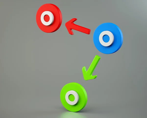 Cirkels met pijlen — Stockfoto